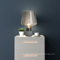 Modern decorative hand blown grey glass and cement table lamp